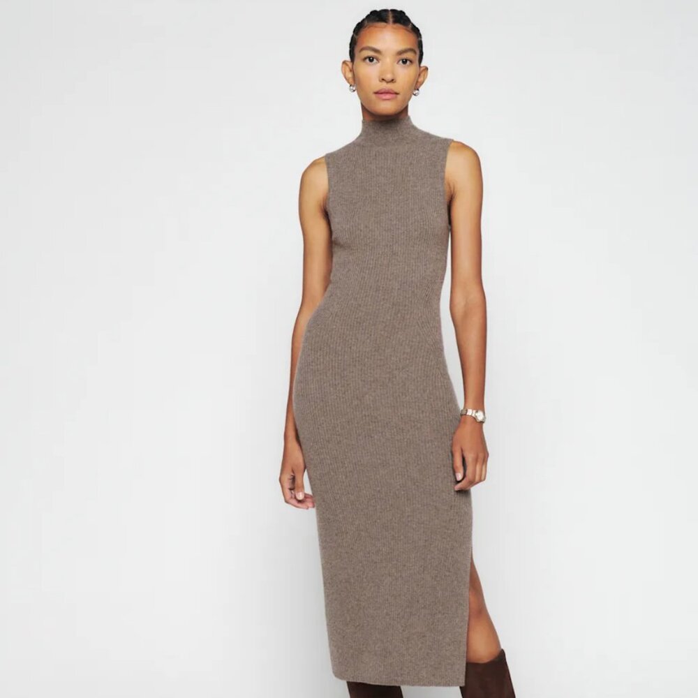 Reformation Ida Cashmere Sleeveless Sweater Dress